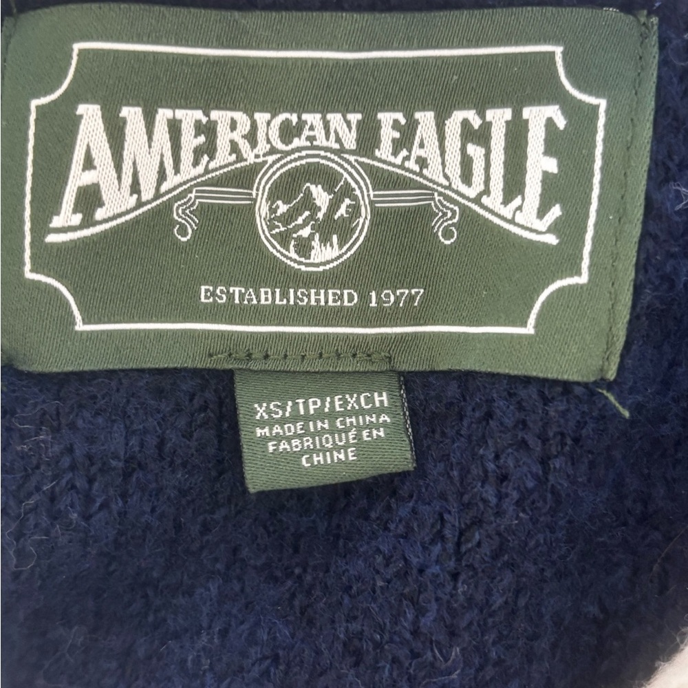 American Eagle Outfitters Navy and Cream Striped Sweater - Picture 2 of 11